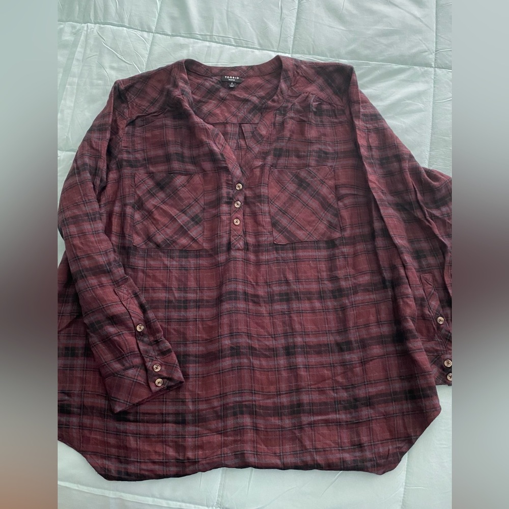 Torrid Harper plaid shirt sz 2